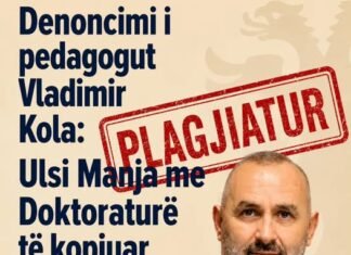 Denoncimi i pedagogut Vladimir Kola: Ulsi Manja me Doktoraturë të kopjuar
